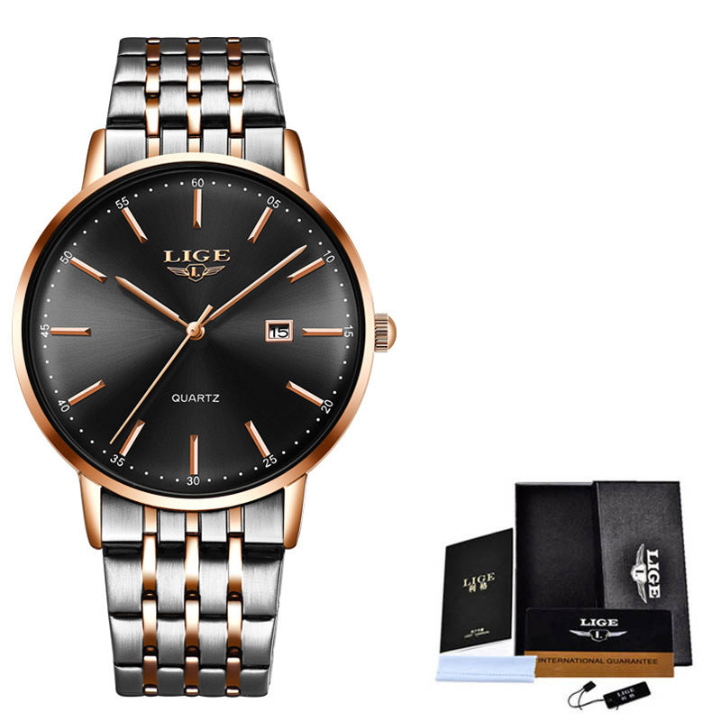 Women Waterproof Rose Gold Steel Strap watch